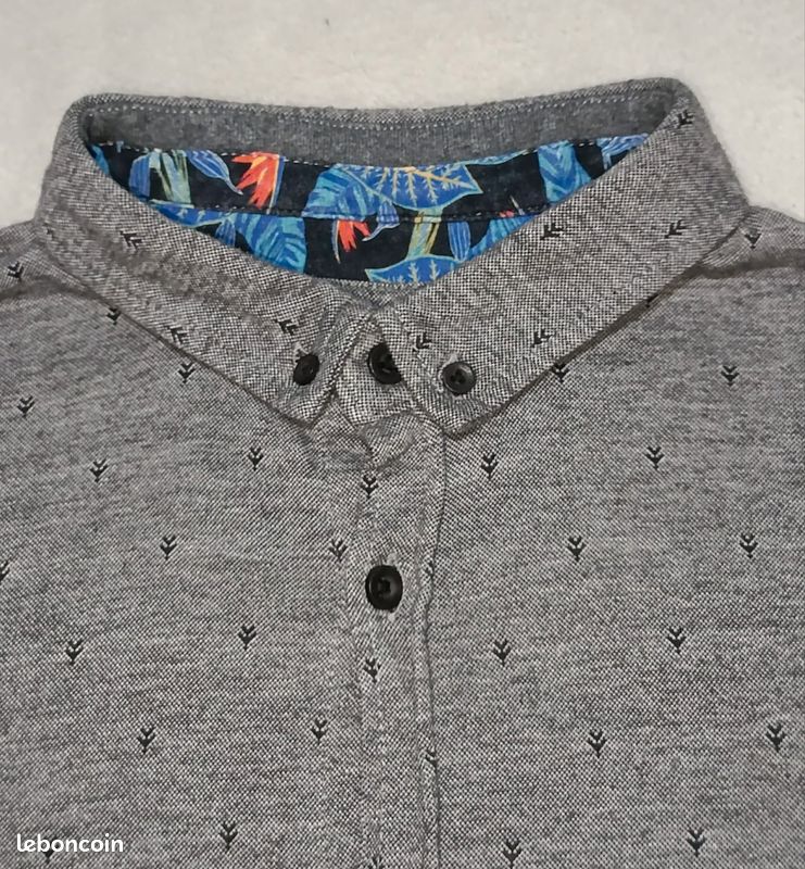 Chemise Bonobos Homme Manches Courtes – Motif Vagues Bleues – Taille M