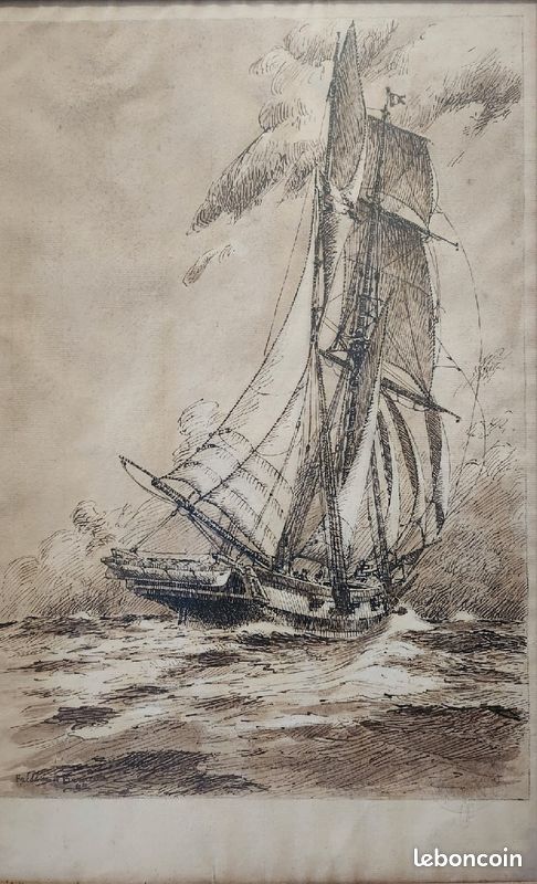 Tableau de marine à plume Frédéric Bernelle (image 4)