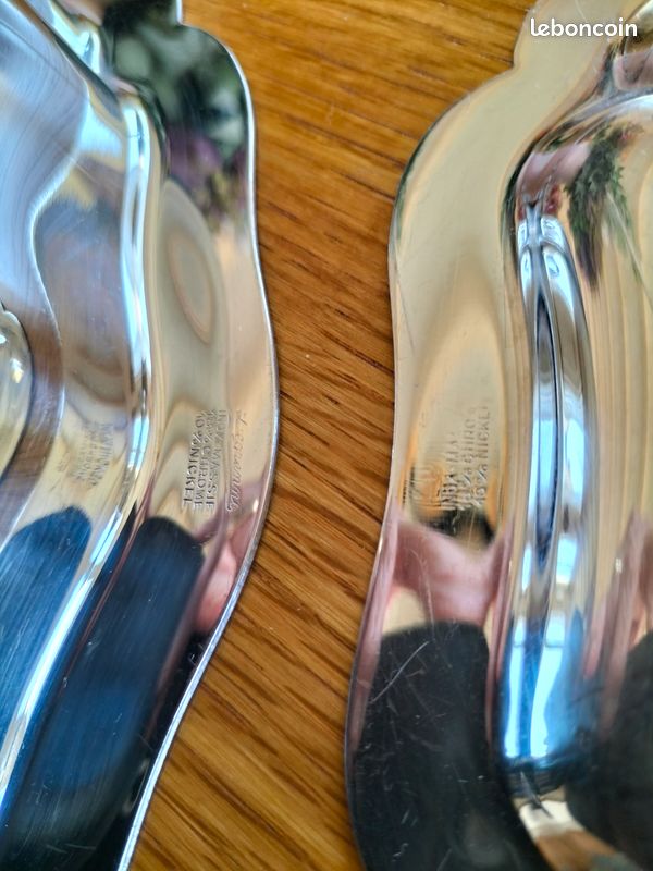 PLATS inox (3) Guy Degrenne - (1 ovale - 1 creux - 1 beurrier ou autre - TBE (image 2)