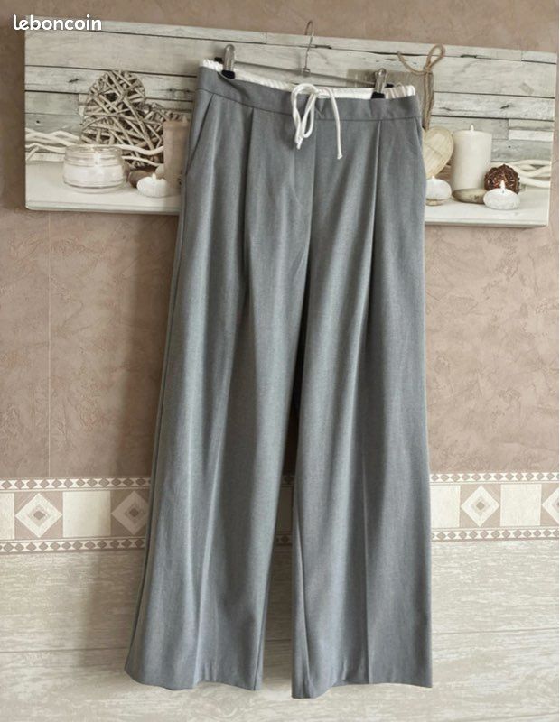 Pantalon Jambes Larges Zara Multicolore - Taille Unique, Polyester, Neuf Sans étiquettes, Style Soirée