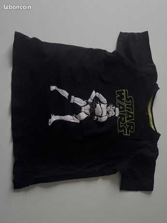 T-shirt Garçon Star Wars 7-8 Ans - Noir Manches Longues - Coton - Occasion