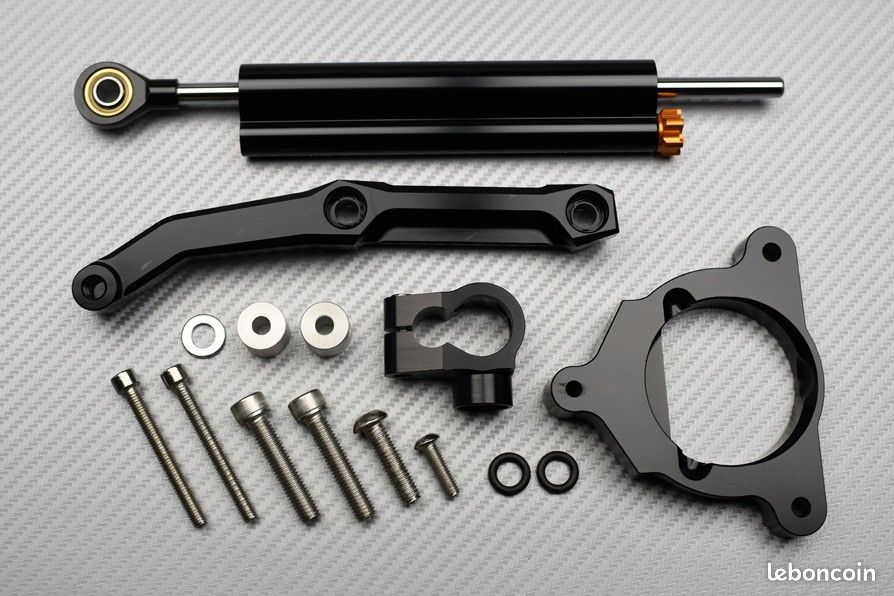 Amortisseur De Direction Pour Kawasaki Z1000/Z750 (2003-2009) - Aluminium CNC, Noir/rouge/gris, 25.5cm