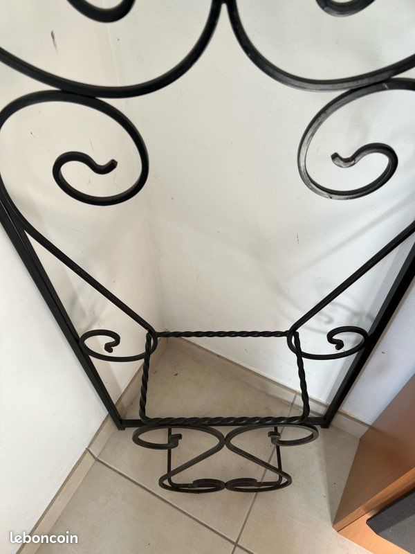 Vestiaire/porte manteau en fer forgé et miroir. Années 50 (image 6)