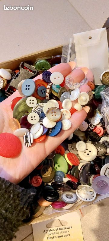 Lot De 6 Boutons Vintage Gris Marbré Diamètre 3.1 Cm - Années 50, Référence 2695, Occasion