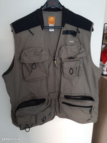 Gilet De Pêche Ausable - Taille XL, Couleur Beige - Vintage, Occasion