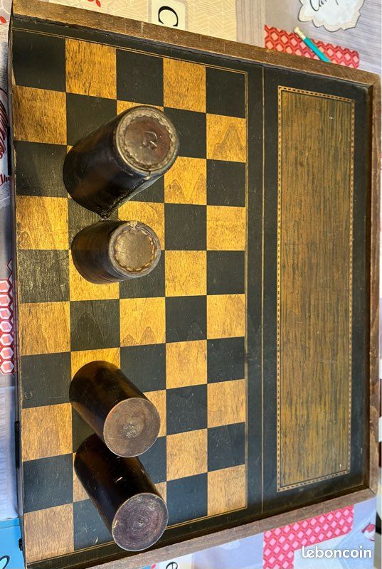 Coffret en bois jeux Jacquet Backgammon dames ancien - Jeux & Jouets