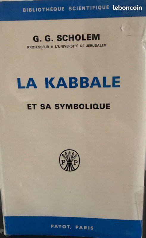 Livre - Ésotérisme - La Kabbale et sa Symbolique - G.G. Scholem - Éditions Payot - 1966 (image 1)