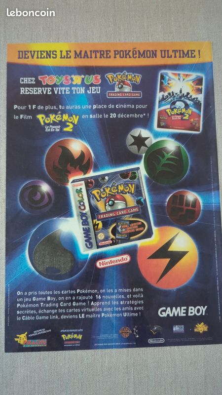 Poster Publicitaire Vintage Game Boy Color - Très Bon état, Collection Rétro Gaming
