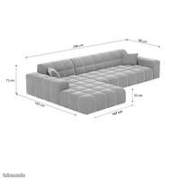 Lodce canapé d'angle gauche en tissu texturé beige (image 5)