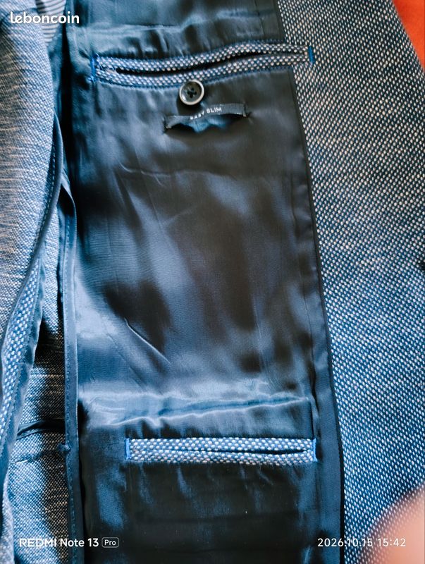 Veste pieds de poule bleu marine et blanc neuve (image 3)