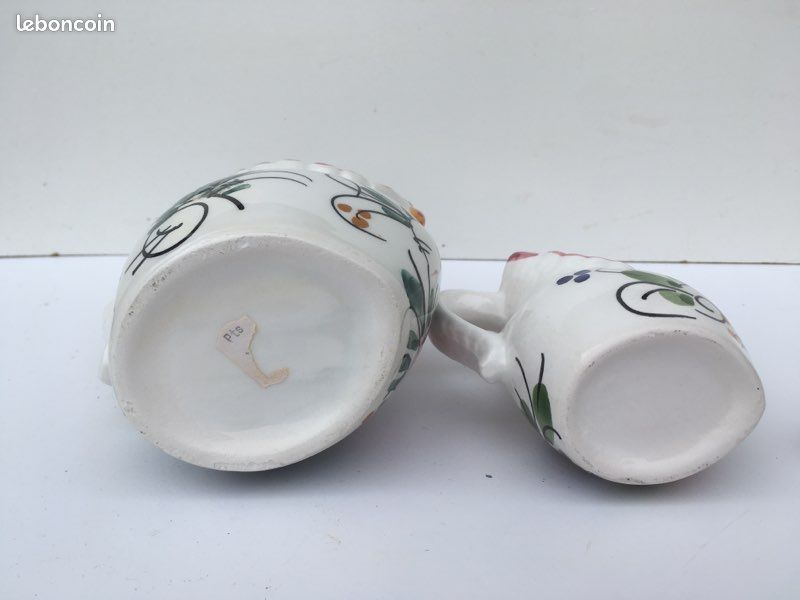 Pichet/pot à lait et crémier en faïence de forme de chouette (image 4)