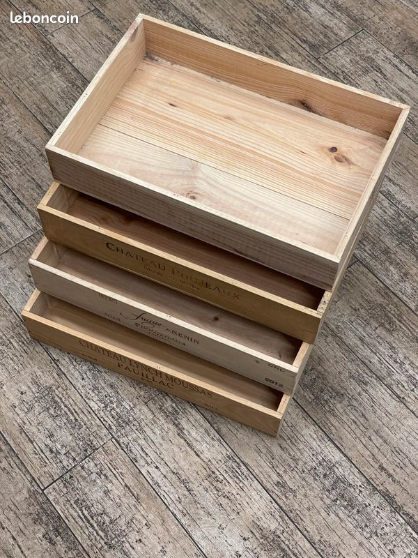 4 Caisses bois 6 bouteilles pour déco et rangement (image 5)