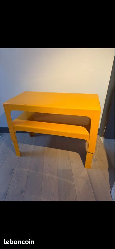 Table basse Prisunic en fibre de verre orange années 70 design (image 7)