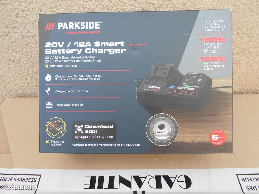 Chargeur de batterie smart performance parkside neuf garanti ans