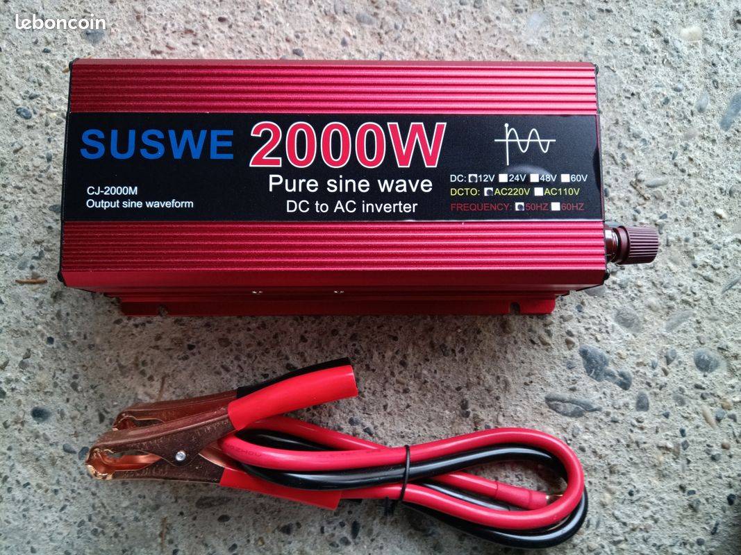 Convertisseur 12 / 230V 2000Wc PUR SINUS SUSWE (image 6)
