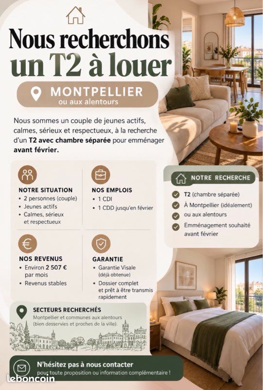 Appartement 2 pièces 50 m² · à Montpellier · 50 m² · 700 €/mois