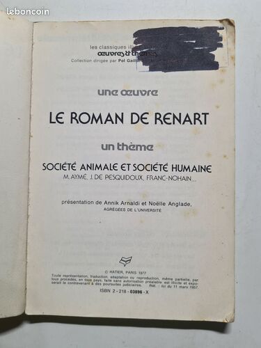 [Livre] Le Roman de Renart - Etat correct (image 2)