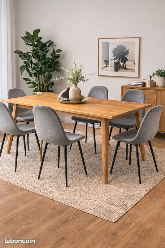 ✅ Lot 6 Chaises en Velours Gris NEUVES ✅ (image 4)