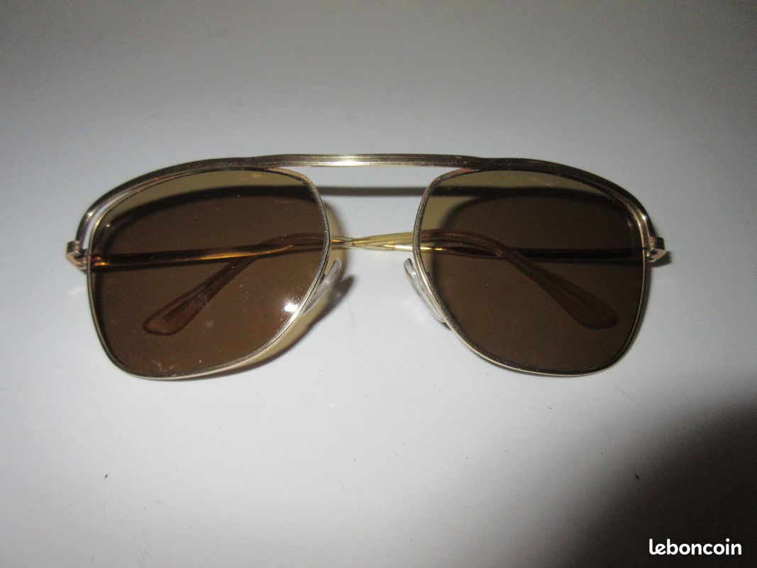 Lunettes soleil Navigateur années 50 : " laminé or " (image 1)
