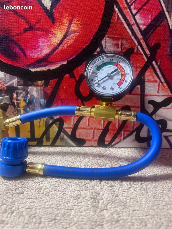 Flexible recharge clim R134a avec manomètre – sans gaz (image 1)