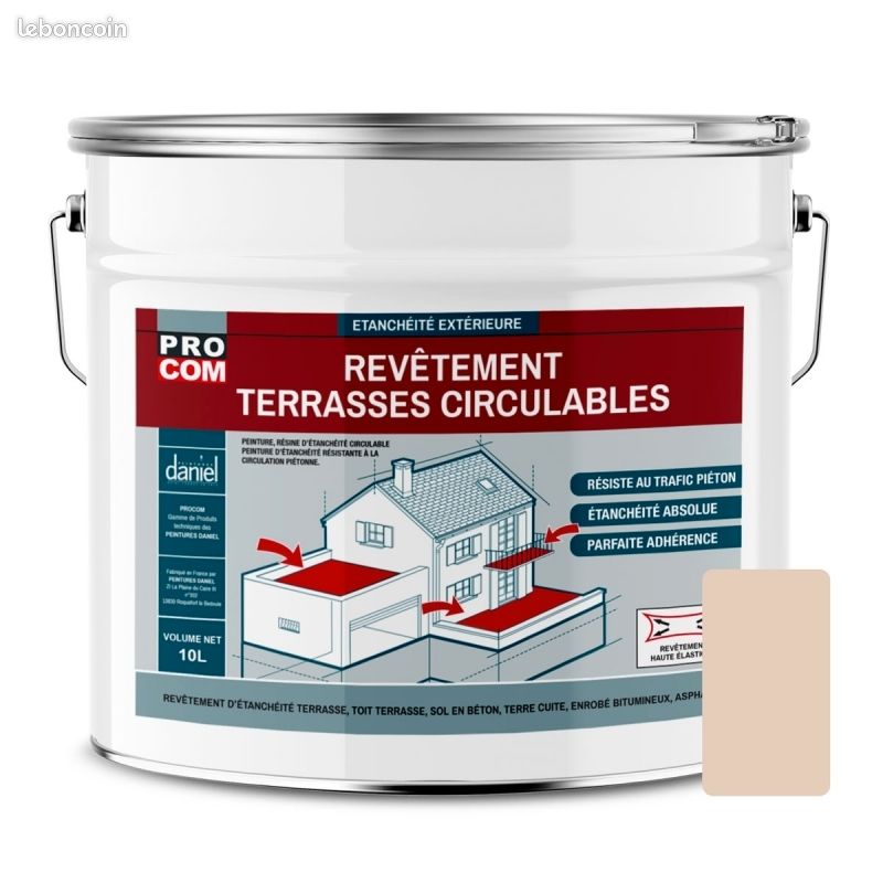Peinture etancheite procom sable 10L (image 1)