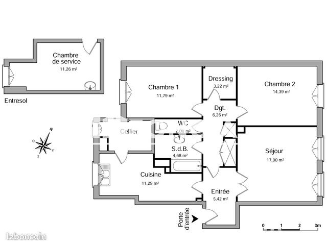 Appartement a louer saint-germain-en-laye - 3 pièce(s) - 77 m2 - Surfyn