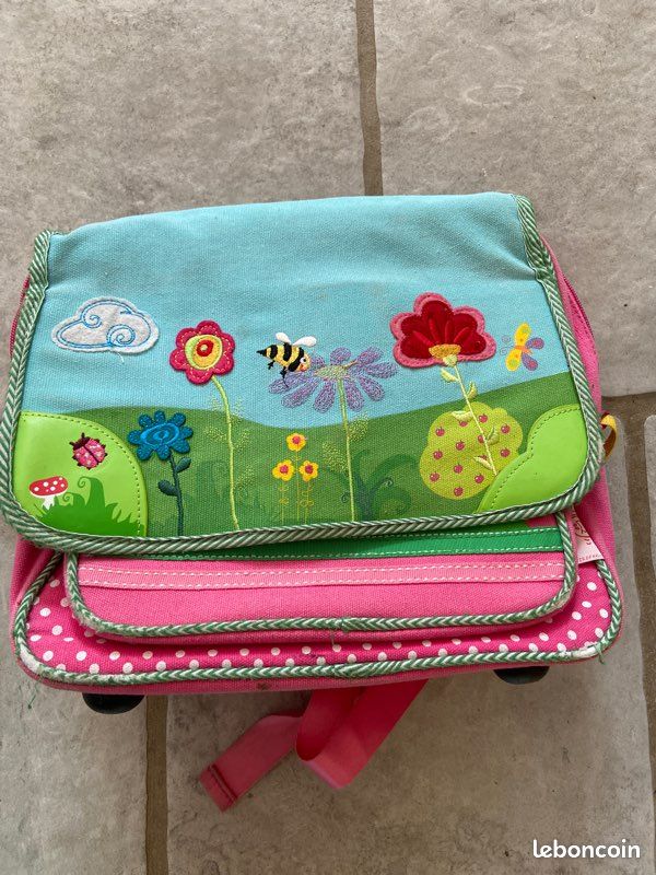 Petite cartable coton et cuir (image 1)