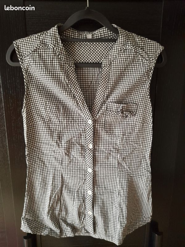 Chemisier à carreaux noir/blanc Taille 38 (image 1)