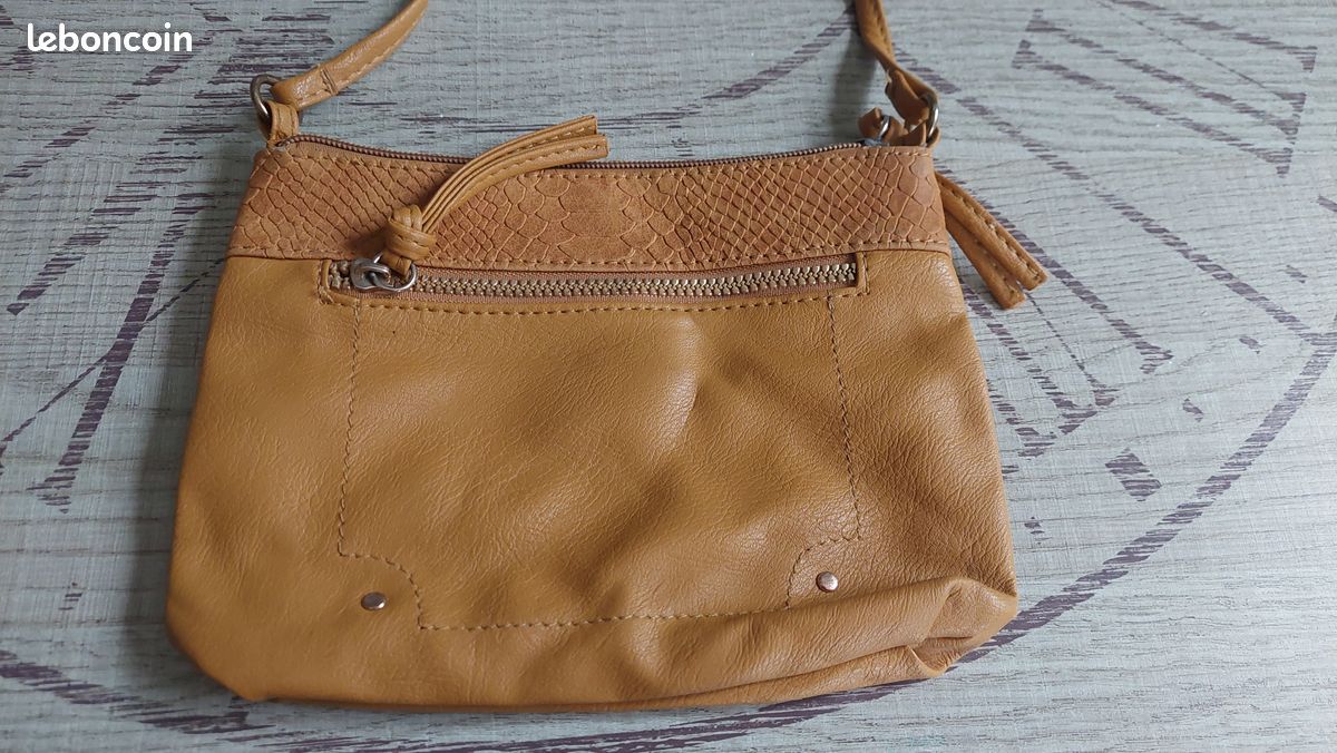 Sac à Main En Cuir Marron Cannelle – Porté Main Et Bandoulière, Très Bon état