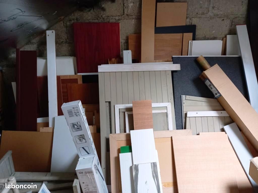 LOT de CHUTES de BOIS - tous formats - MELAMINE et AUTRES (image 1)
