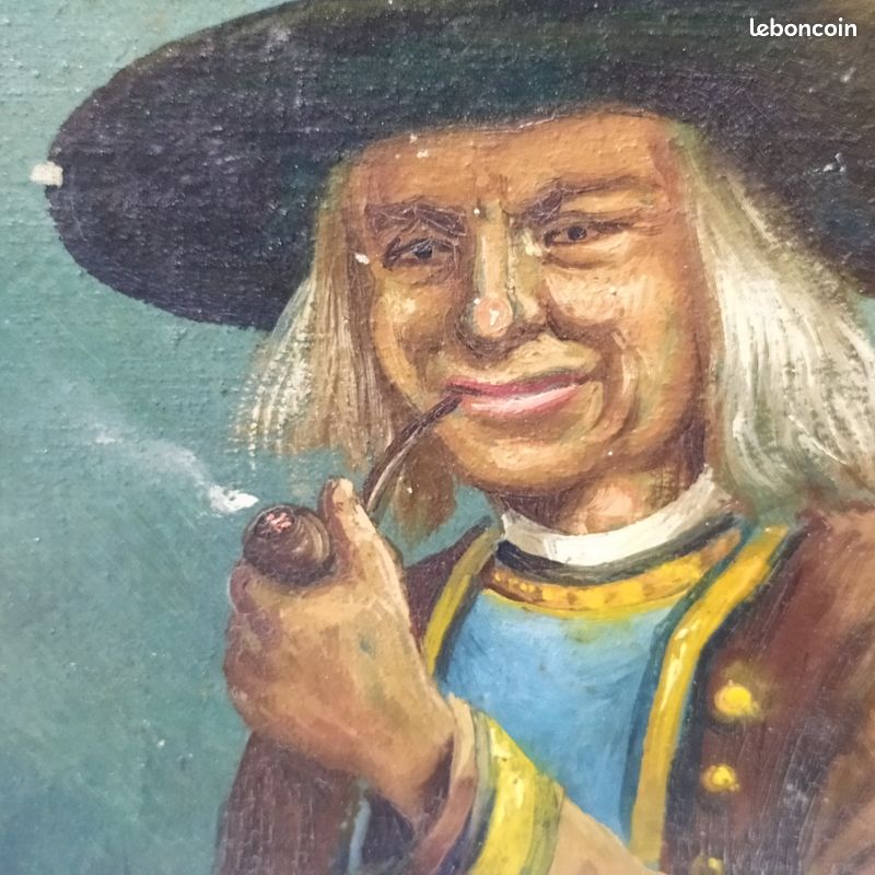 Tableau peinture couple de Breton signé Raton (image 6)