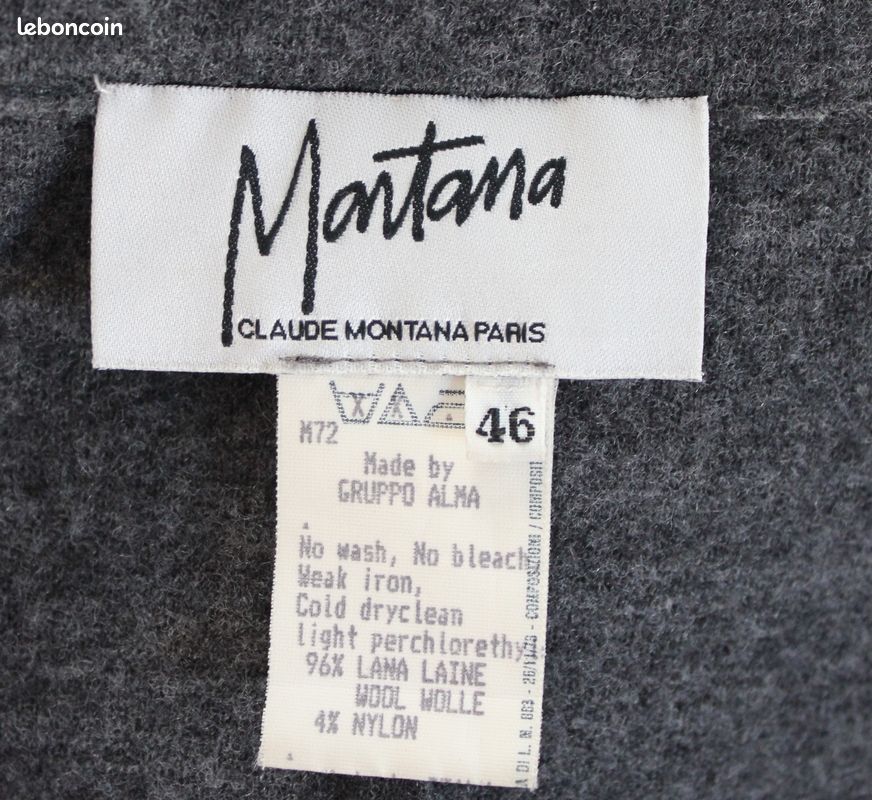 Tf14 Manteau gris CLAUDE MONTANA T.42 (image 6)