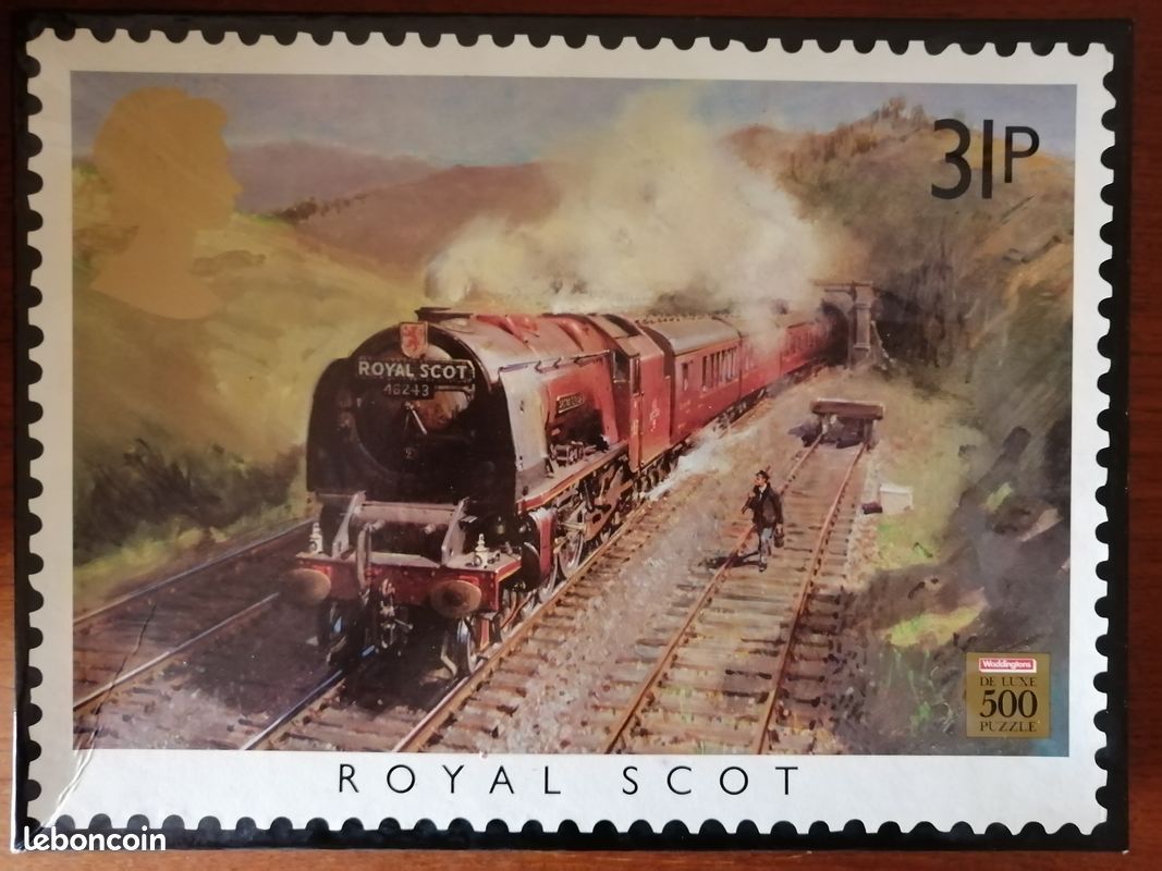 2 puzzles de 500 pièces - Timbres anglais locomotives - Flying Scotsman / Royal Scot (image 4)