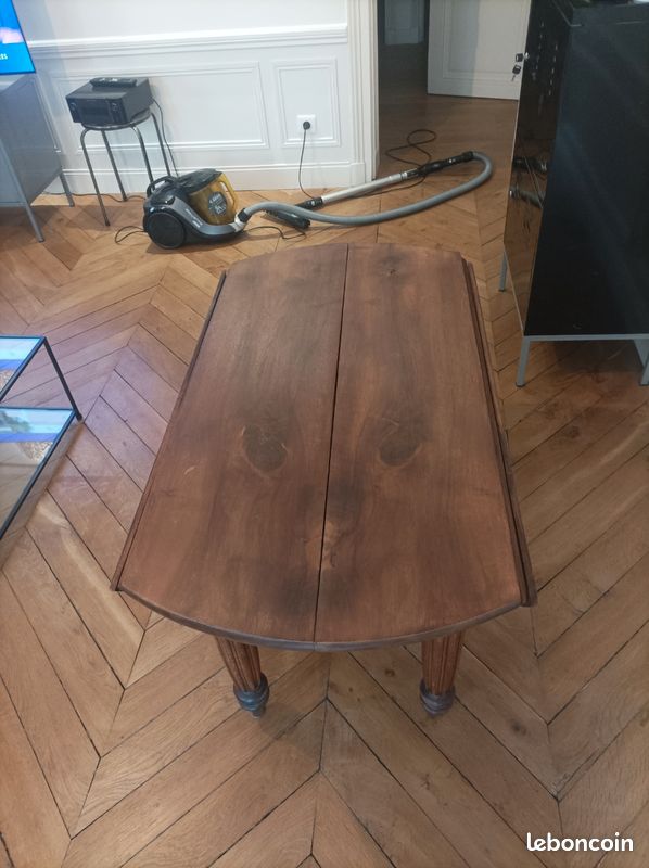 Table ronde ancienne d’époque Louis-Philippe – À abattants (image 6)