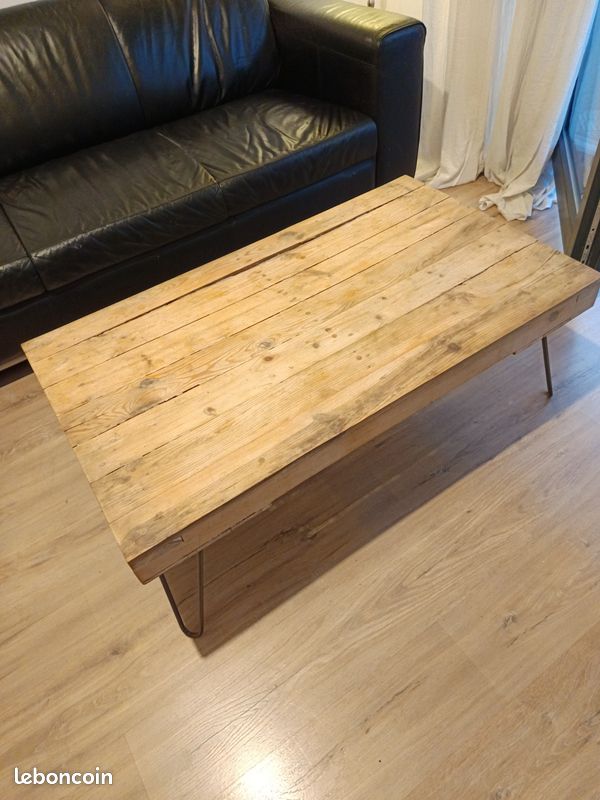 Table basse bois brut (image 3)