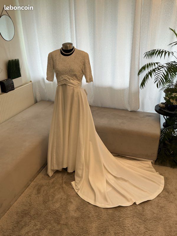 Robe de mariée vintage avec jupon et voile 38/42 (image 19)