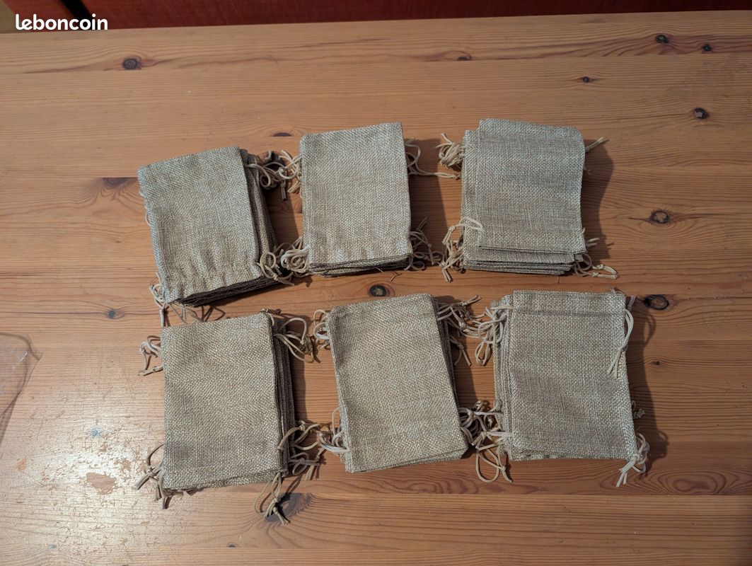 60 sacs 10x14 cm en toile de jute (image 1)
