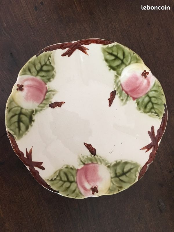 Assiette faïence barbotine de CHOISY LEROY HB décor pomme (image 3)