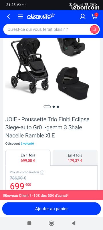 Trio poussette joie Base ISOFIX Équipement bébé