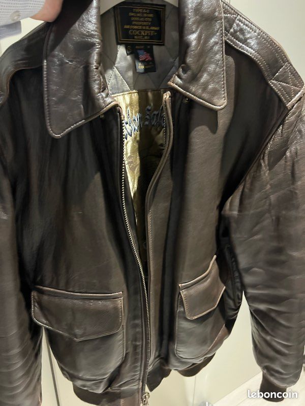 Blouson Aviateur A-2 en cuir (Flight Jacket Cockpit USA) Vêtements