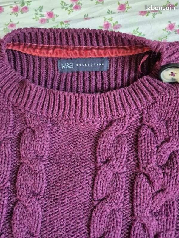 Robe Fille Marks & Spencer – Coton Violet – Taille 6-7 Ans – Col Carré