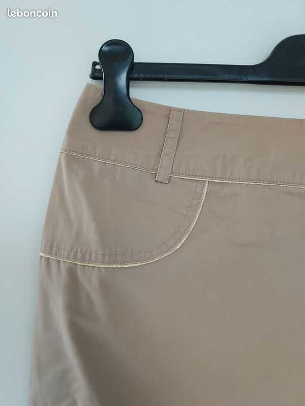Tailleur veste 38 et jupe 40 Maison 1 2 3 beige et doré (image 4)
