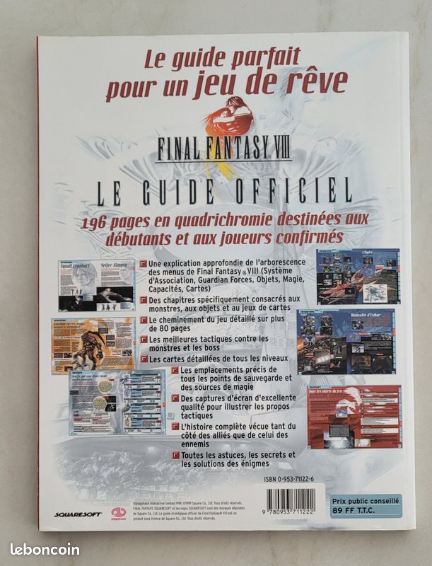 Guide Officiel Final Fantasy VIII - Piggyback - Version Française - Bon état