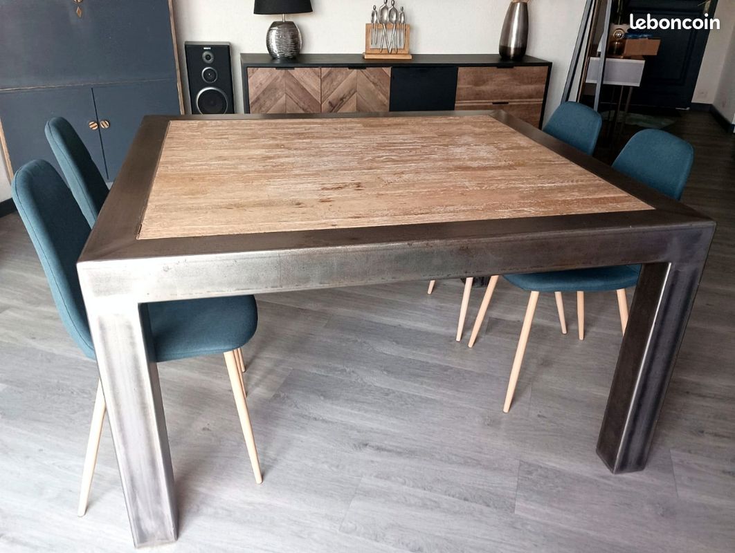 Table métal style industriel (image 1)