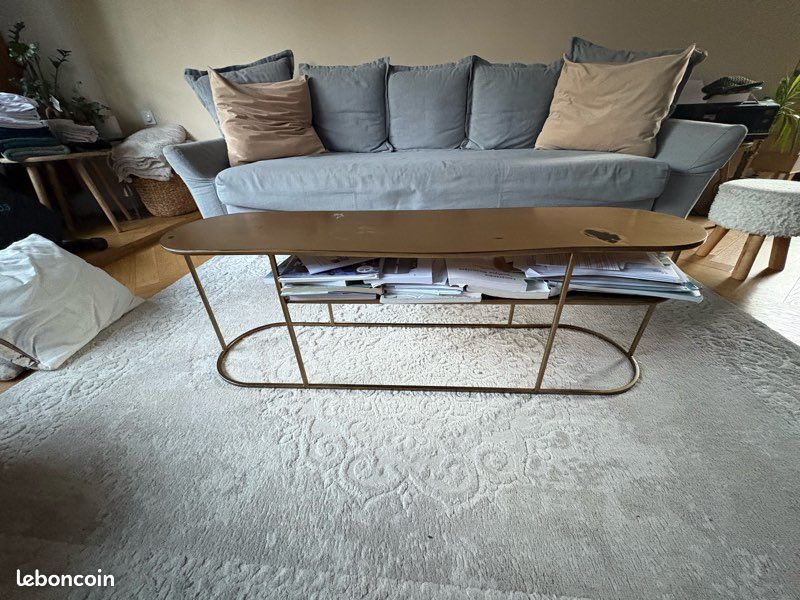 Table basse design métal doré à repeindre / relooker (image 3)