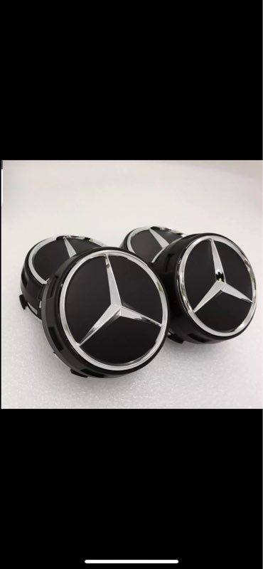 4X Cache Moyeu pour jantes alu Mercedes Amg Logo Jante Centre De Roue 75 Mm  Noir Emblème - Équipement auto