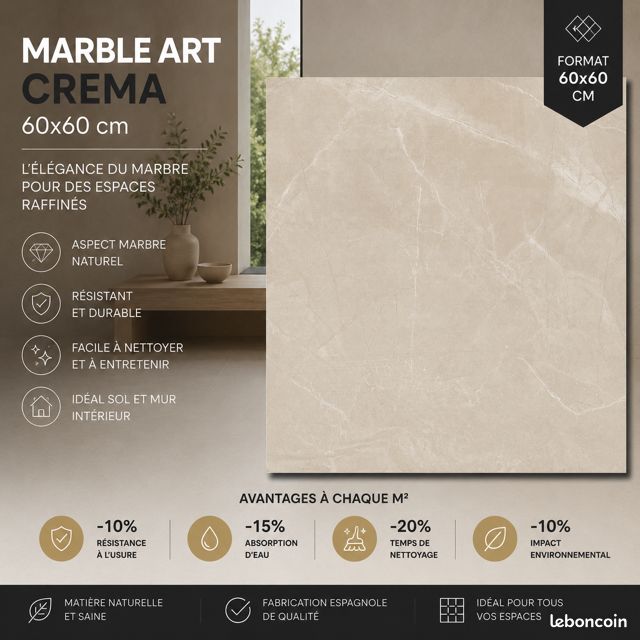 Carrelage grès cérame 60x60 pour sol et mur (image 1)