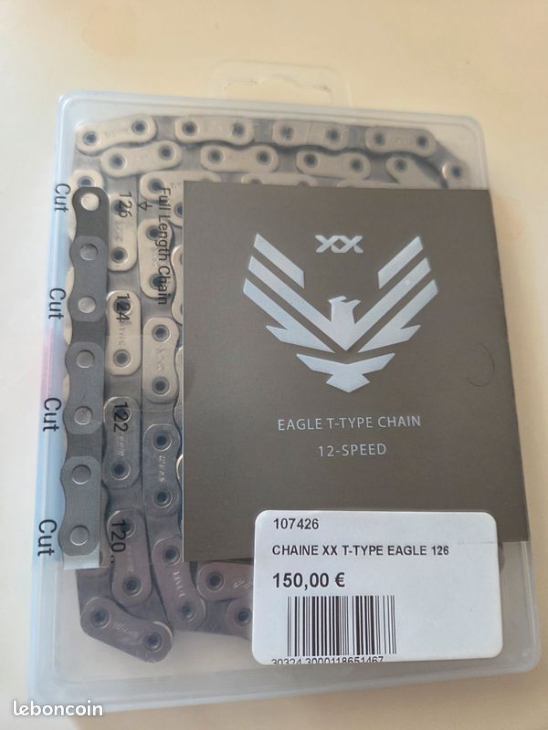 Chaîne SRAM XX Eagle T-Type 12 Vitesses (126 Maillons) Pour VTT, Gravel, Vélo Électrique