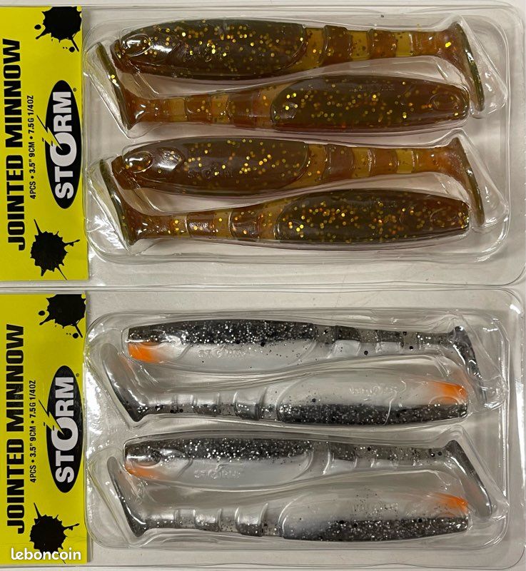Lot De 8 Leurres Souples Storm Pro Jointed Minnow Articulés - BKPT X8 - Neuf