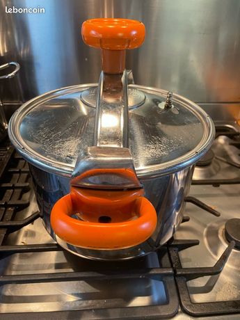 Vintage cocotte minute seb Aluminium Orange /Marron 8L Série OA du 03/1984
